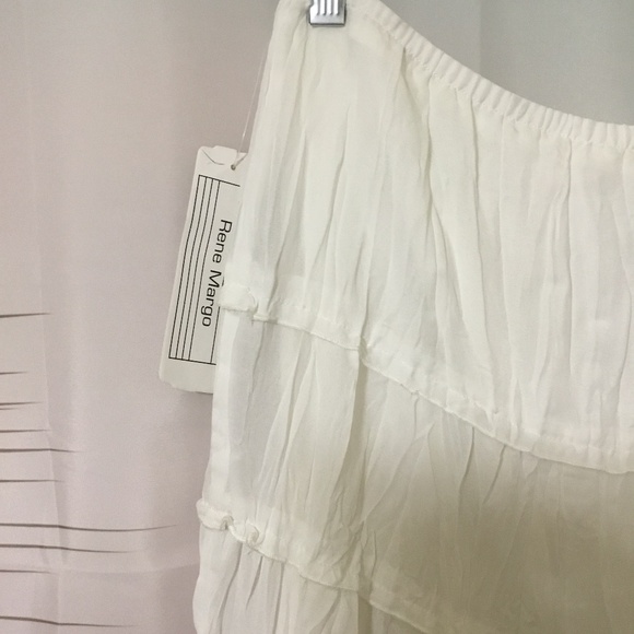 Rene Margo NWT Women’s White Wrinkled Tiered Lined Boho Midi Skirt L (12-14) - Picture 8 of 8